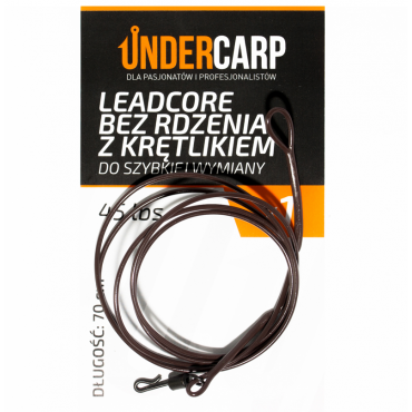 Under Carp Leadcore Bez Rdzenia z Krętlikiem do Szybkiej Wymiany 45 lbs / 70 cm – Brązowy